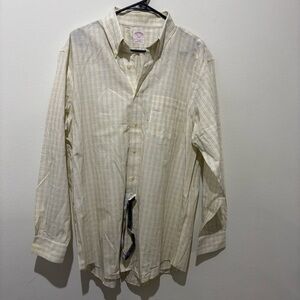 NWT Light Yellow Plaid Brooks Brothers Shirt 16.5